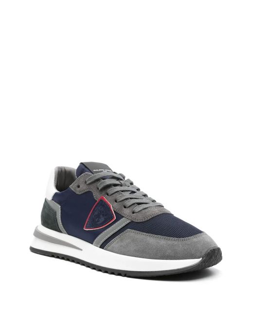 Philippe Model Blue Nylon Suede Tropez Sneakers for men
