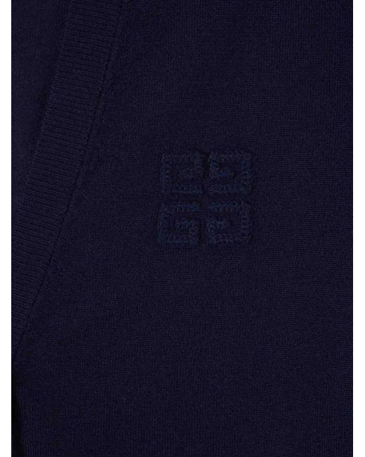 Givenchy Blue V-Neck Button-Up Cardigan