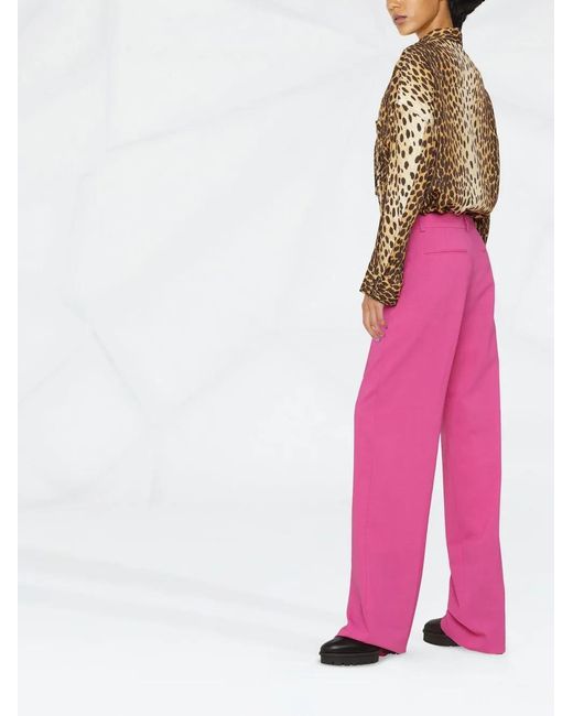 DSquared² Pink High-Waist-Hose Mit Weitem Bein