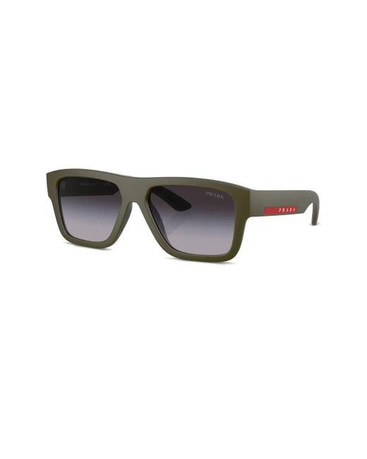 Prada Linea Rossa Gray Square-Frame Sunglasses for men