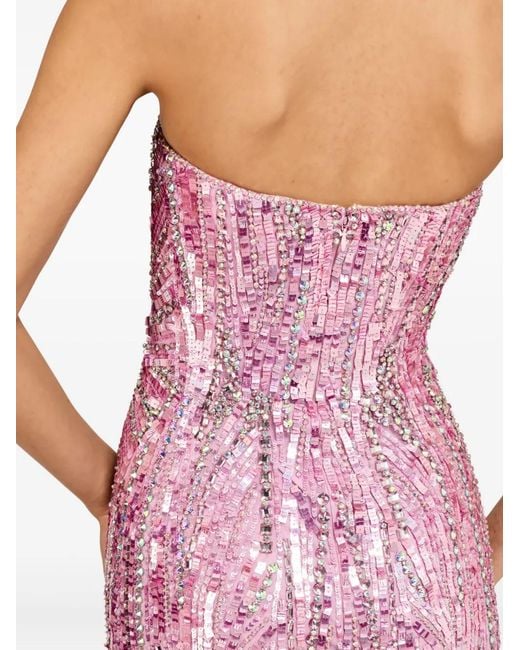 Jenny Packham Pink Euphoria Sequin-Embellished Strapless Dress