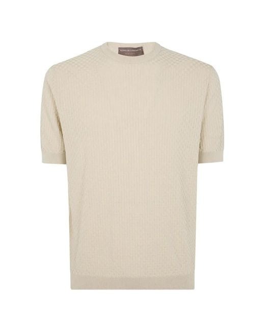 FILIPPO DE LAURENTIIS White Waffle-Knit Short-Sleeve T-Shirt for men