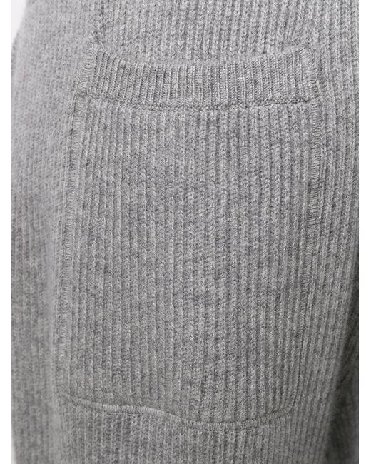 Brunello Cucinelli Gray Ribbed-Knit Cashmere Sweatpants for men