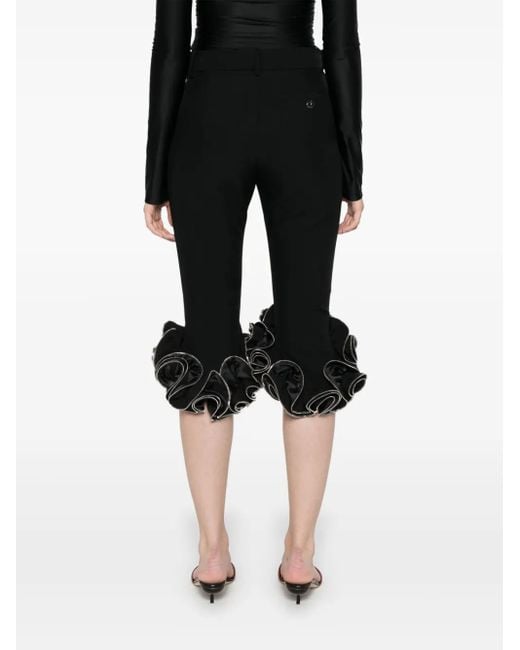 Coperni Black Zip-Detail Ruffled Trousers