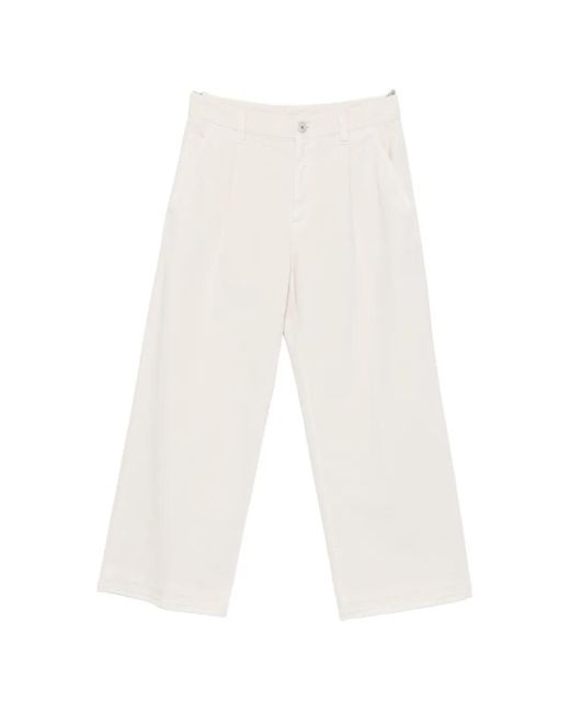 Brunello Cucinelli White Belt-Loops Trousers