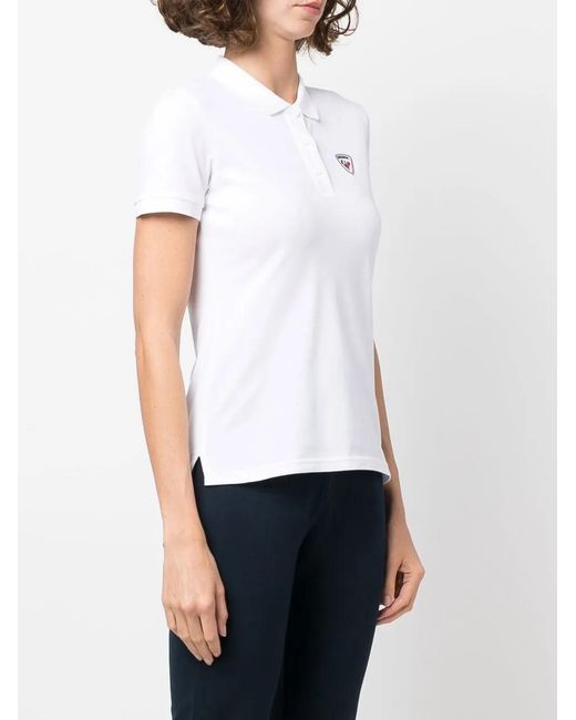 Rossignol White Logo-Applique Polo Shirt