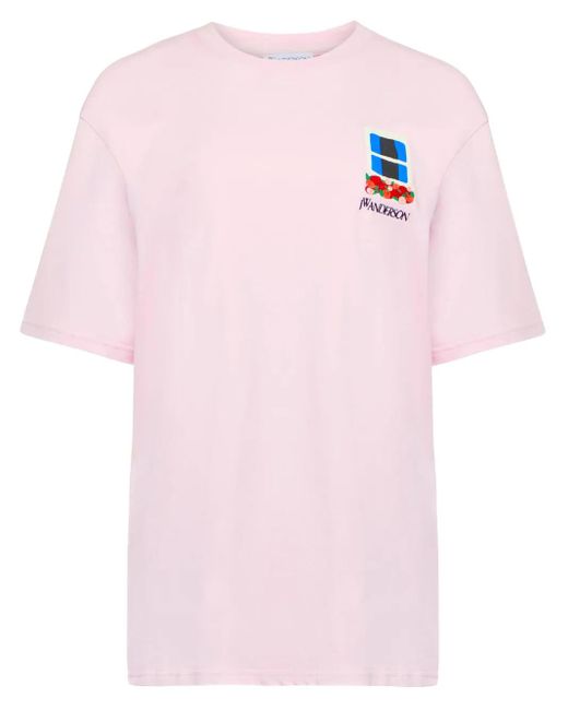 J.W. Anderson エンブロイダリー Tシャツ Pink