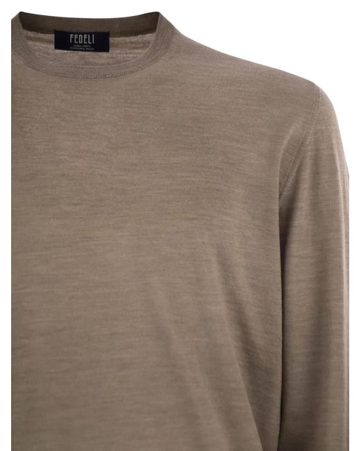 Fedeli Brown Argentina Sweater for men