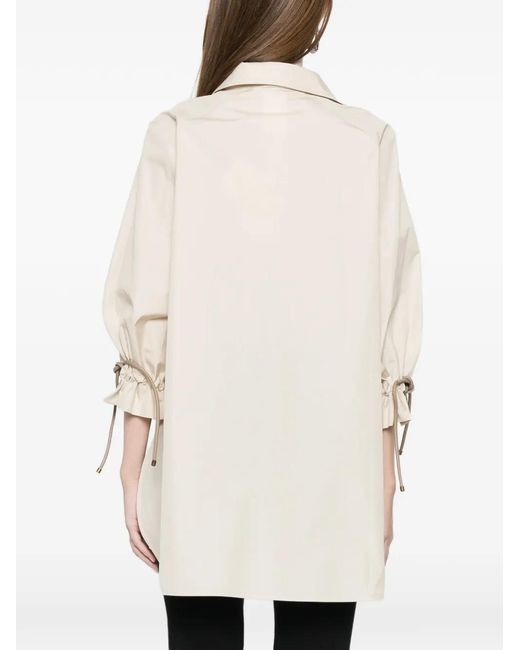 Max Mara White Adorni Drawstring-Cuff Blouse
