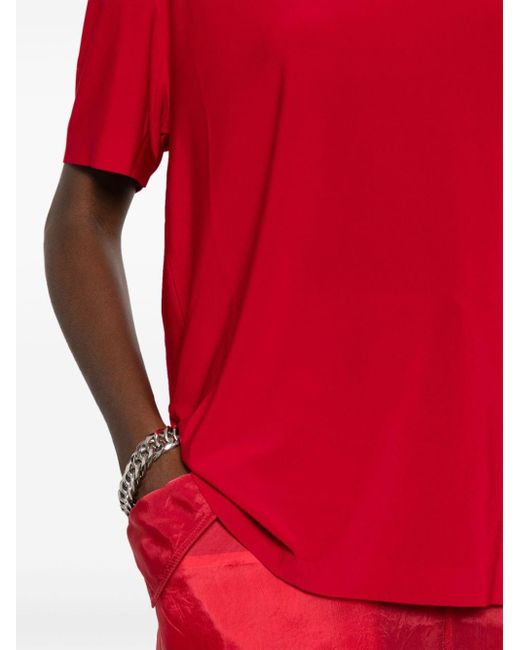T-shirt in jersey di Norma Kamali in Red
