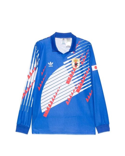 Adidas Blue T-Shirt Imprimé À Manches Longues for men