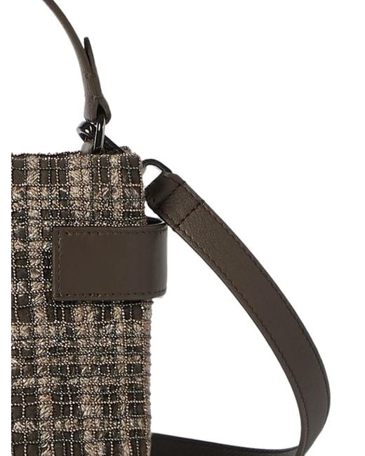Brunello Cucinelli Metallic Essence Small Top-Handle Bag