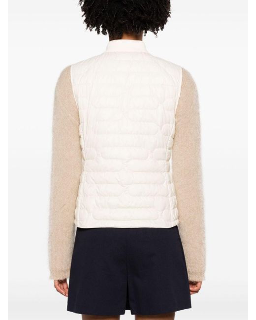 Moncler White Perille Quilted Down Gilet