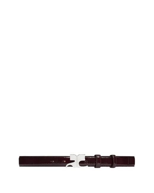 Courreges White Logo-Buckled Leather Belt