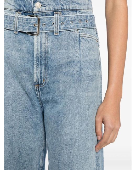 Agolde Blue Reworked 90's Denim Shorts
