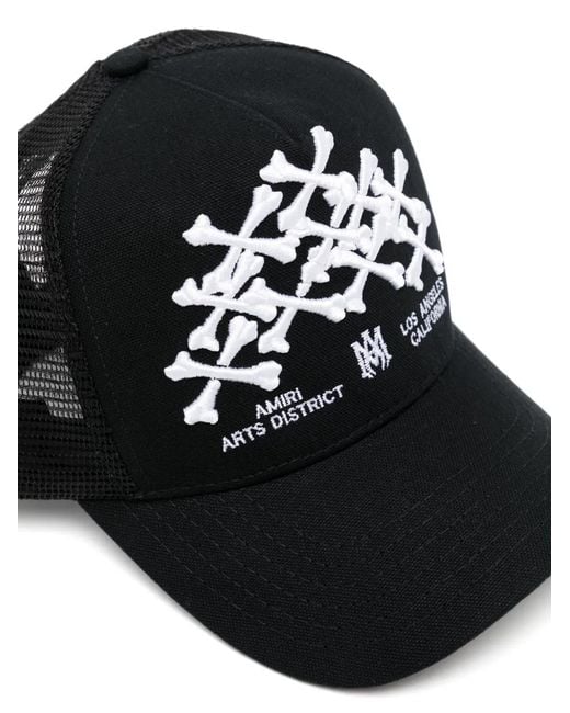 Amiri Black Bones Stacked Trucker Hat for men