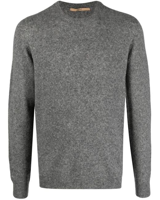 Nuur Gray Crew-Neck Long-Sleeve Jumper for men