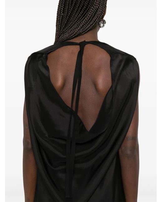 MM6 by Maison Margiela Black Silk Midi Dress