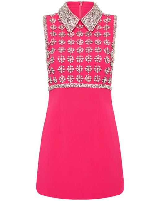 Rebecca Vallance Pink Rina Crystal-Embellished Mini Dress