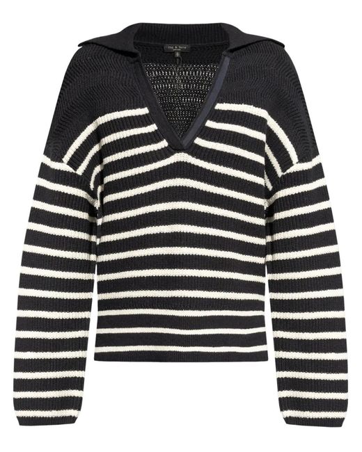 Rag & Bone Black Jen Polo Sweater
