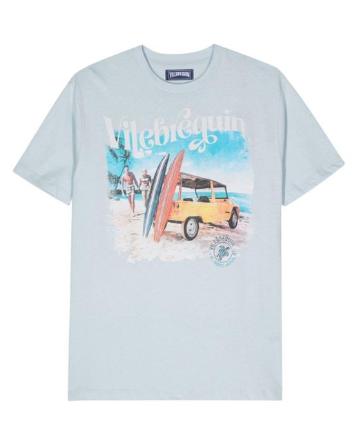 Vilebrequin Katoenen T-shirt Met Grafische Print in het Gray voor heren