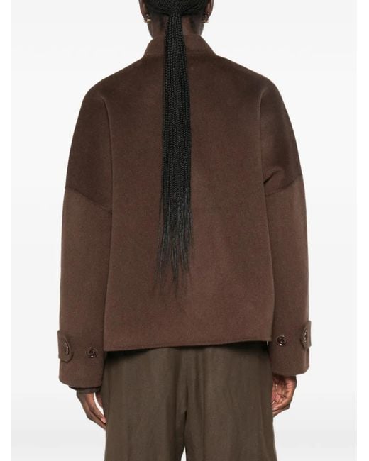 Sessun Brown Button-Up Boxy Jacket