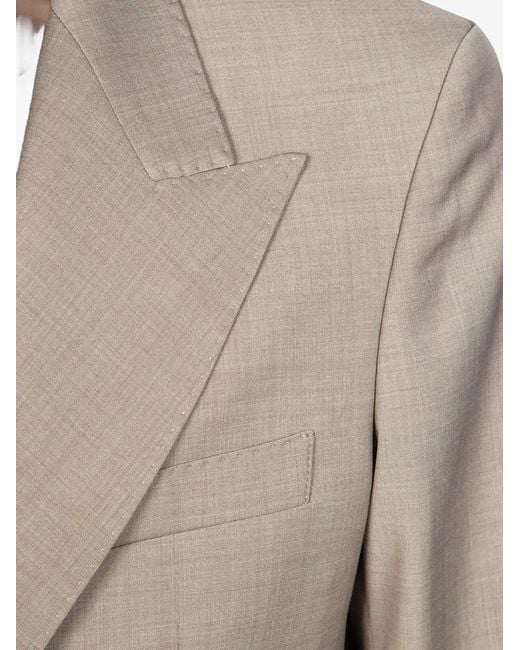 MARSĒM Gray Double-Breasted Six-Button Suit for men
