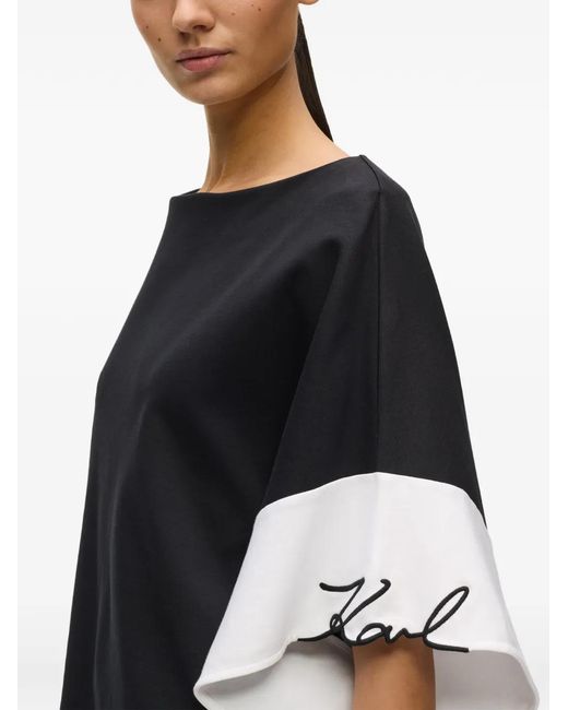 Karl Lagerfeld Black Top Sm Over Detail