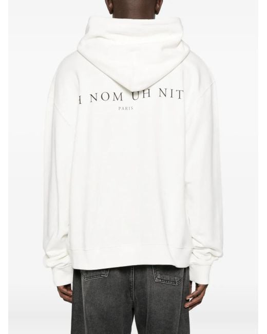 Ih Nom Uh Nit White Graphic-Print Hoodie for men