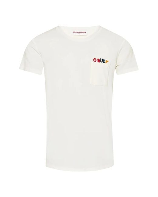 Orlebar Brown メンズ ホワイト チェストポケット Tシャツ