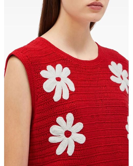 MSGM Gehaakte Top in het Red