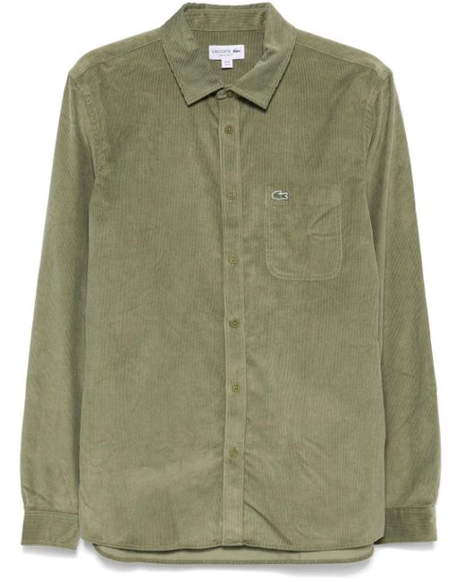 Lacoste Green Pinwale Corduroy Shirt for men