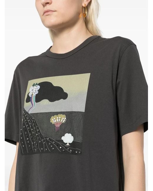 JNBY Black Printed Short-Sleeved T-Shirt