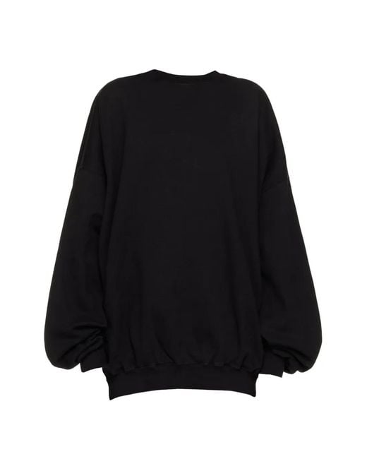 Rick Owens Black Crew-Neck Oversized Sweater