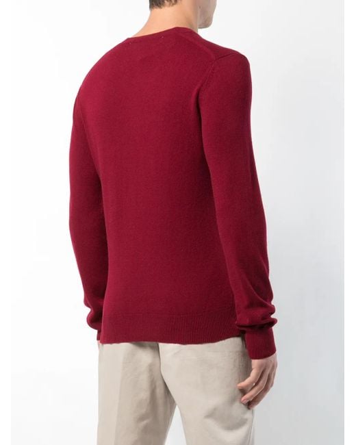 COMME DES GARÇONS PLAY Red V-Neck Sweater for men