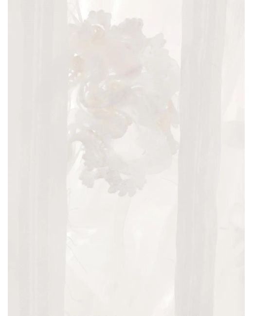 Róisín Pierce White Flower-Embellished Ribbon Blouse