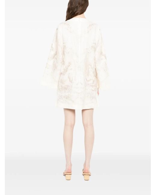 Zimmermann White Tie Neck Tunic Dress