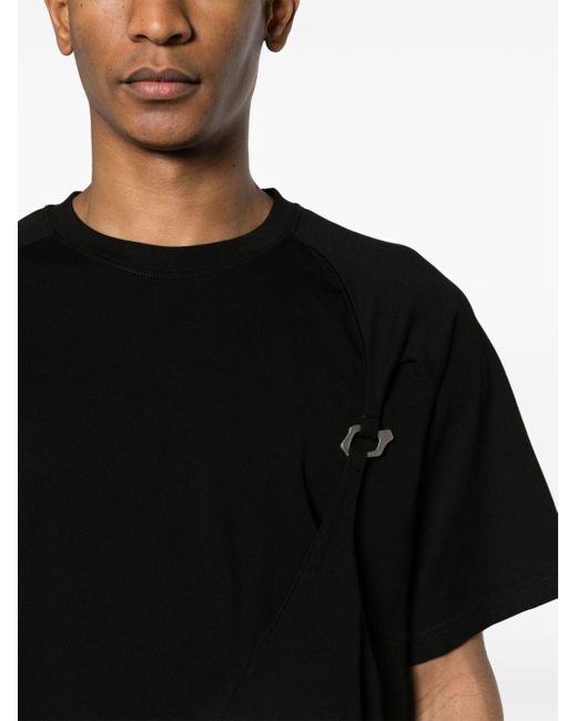 HELIOT EMIL Black Morphed Carabiner Cotton T-shirt for men