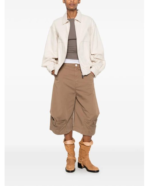 High Natural Patch-Pocket Trousers