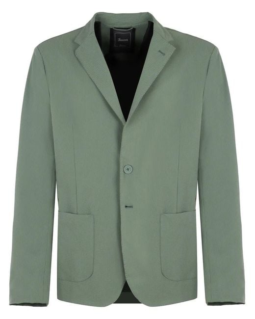 Herno Green Single-Breasted Blazer for men