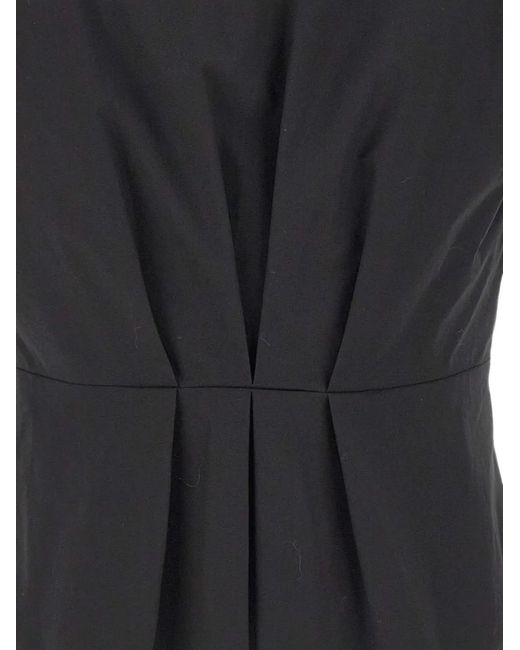 Marella Black Wrap-Front Pleated Top