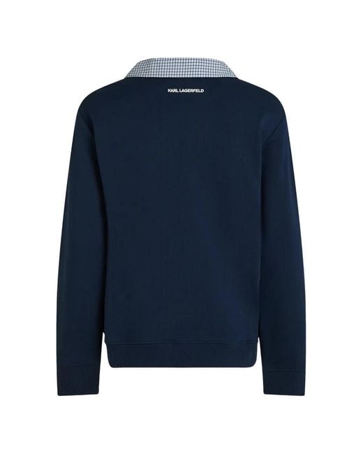 Karl Lagerfeld Blue Ikon V-Neck Sweatshirt
