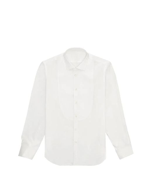 Fortela White Federico Slim-Fit Cotton Shirt for men