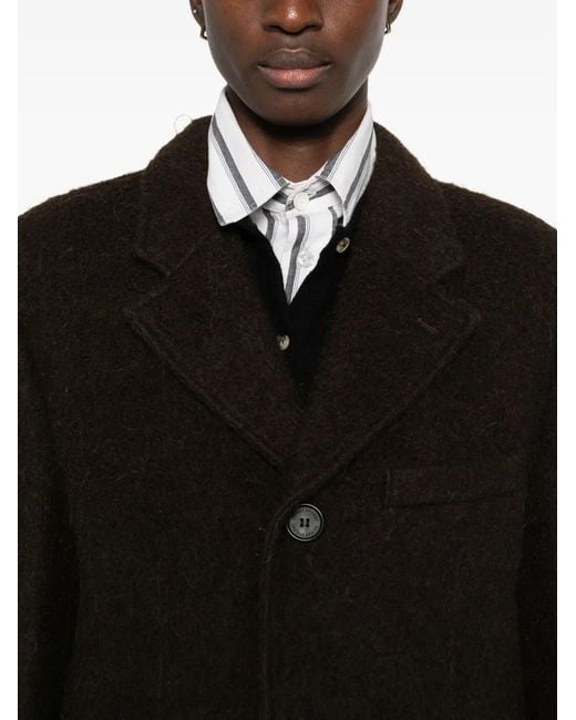 DUNST Black Alpaca Wool-Blend Coat
