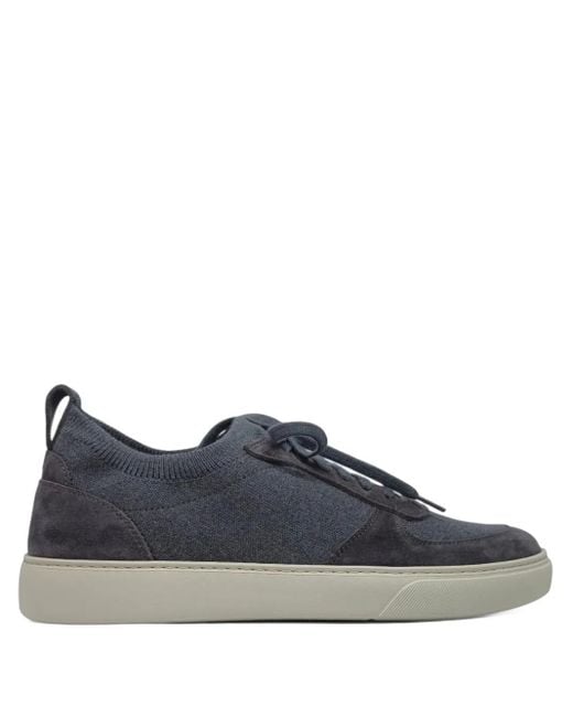 Henderson Blue Knit-Suede Sneakers for men