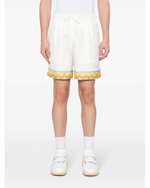 Casablancabrand Zijden Shorts in het White