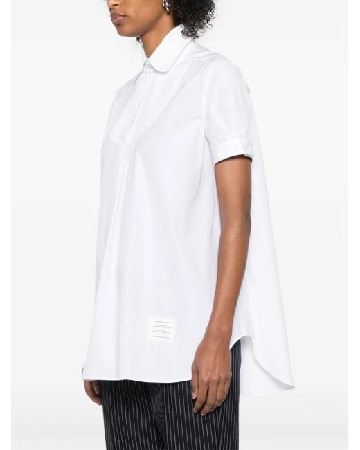 Thom Browne Bib-Detail Poplin Tunic in White | Lyst
