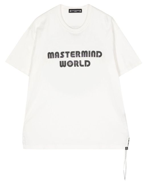 MASTERMIND WORLD White Logo-print Cotton T-shirt for men