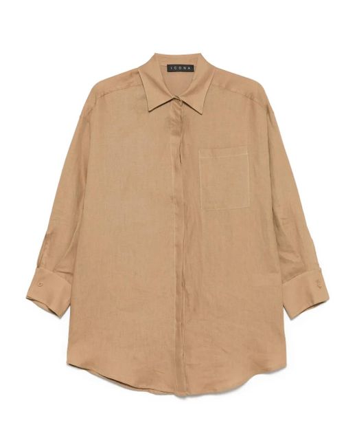 Camisa de lino Kaos de color Natural