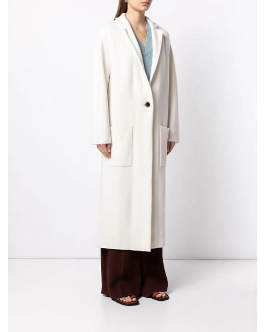 Lisa Yang White Knitted Single-Breasted Coat